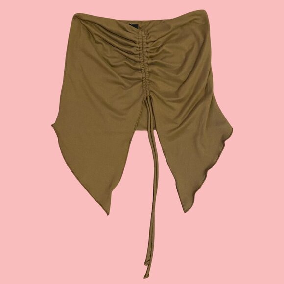 Windsor Brown Ruched Handkerchief Tube Top - Size S - Picture 2 of 7